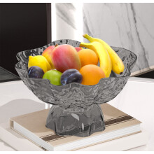 Transparent Fruit Bowl with Detachable Base, Large Snack Tray for Coffee Table, Party Platter with Drainage Holes