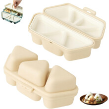 Moule à onigiri triangulaire antiadhésif pour boulettes de riz, lot de 6, beige