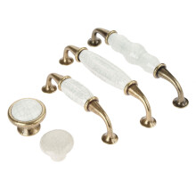 White Ceramic Door Handles European Antique Style 1pc