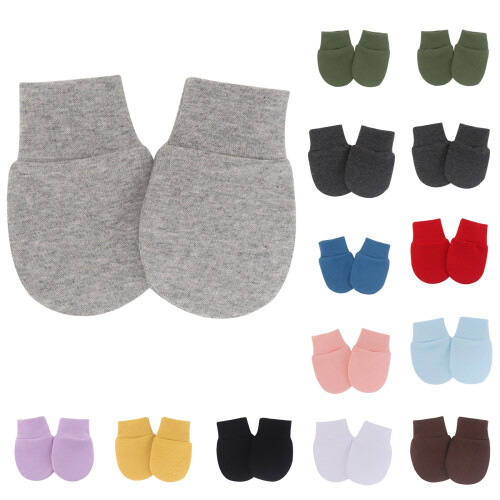 Aetherz Boomittens Baumwoll-Babyhandschuhe 0-6 Monate Gelb