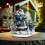 Blue Santa Acrylic Desktop Ornament with Belt Base 5