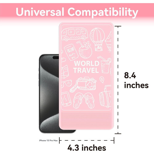 Rosa flygplanstelefonhållare – Flexibel resevänlig hållare för iPhone, smartphone och surfplatta, kompatibel med iPhone 2