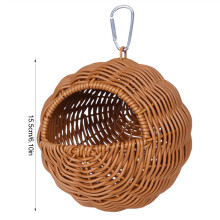 (Hanging nest) Bite-Resistant Rattan Bird Nest for Cockatiels & Budgies