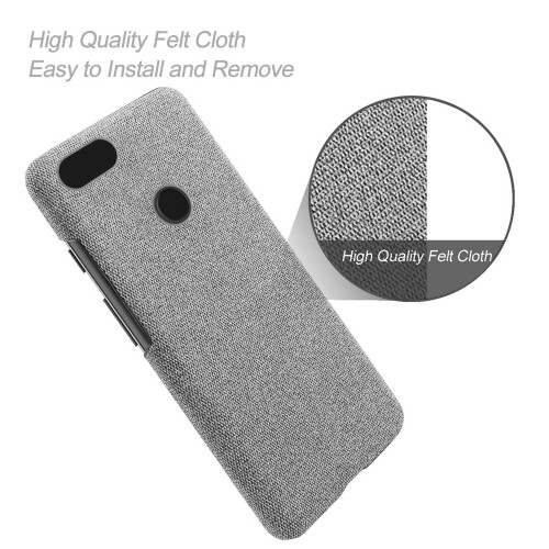 Phone Shell Cloth Leather Case Pattern Leather Case Anti Drop Protective Cover Suitable for  Pixel 3(Light Grey) 2