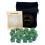 Σετ 25 τεμαχίων από πράσινες πέτρες αβεντουρίνης με βελούδινο πουγκί 2