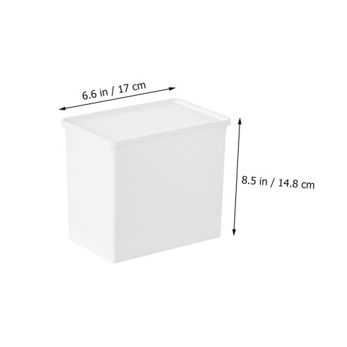 3Pcs White Sundries Storage Box with Lid Sturdy Plastic Container for Home Use 1