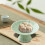 Ceramic Dessert Stand Footed Fruit Plate for Cupcakes Donuts Kitchen Counter Light Green 6