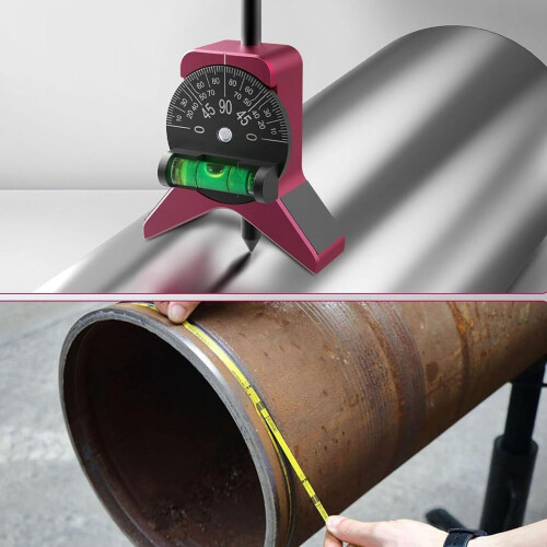 Pipe Center Finder Tool with Magnetic Head & Adjustable Protractor, Measures 1.5–6in Diameter, Compatible with Pipefitter Tools 1