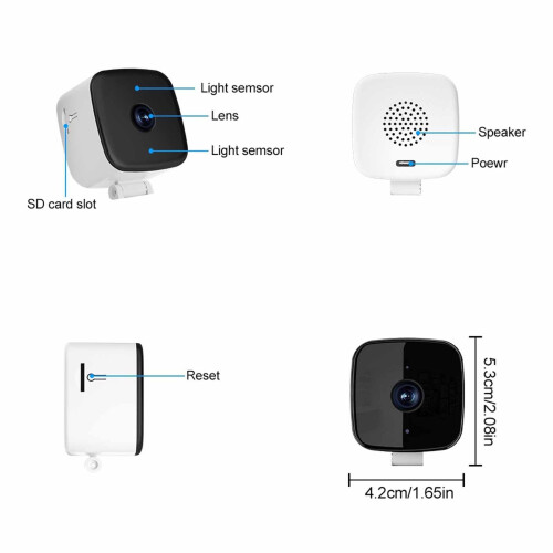 Innendørs sikkerhetskamera 2K farge nattsyn WiFi 2