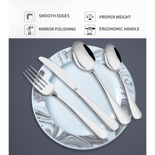 Stainless Steel Flatware Set for 4 People 24-Piece 1