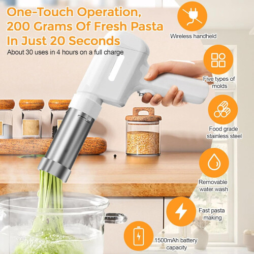 Wireless Handheld Pasta Maker 5-in-1 with Molds 2