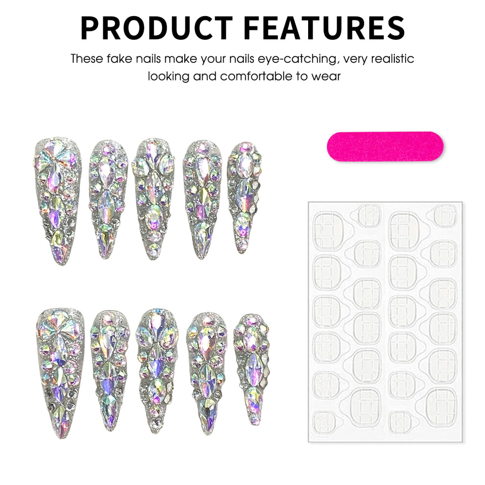 Penghui-Toys (S) Rhinestone False Nails For Stage Performance
