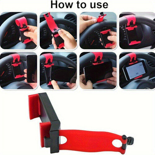 (red) Quality Adjustable Car Phone Holder 2
