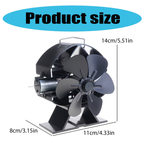 Warmte-aangedreven kachelventilator met temperatuurbewaking 1