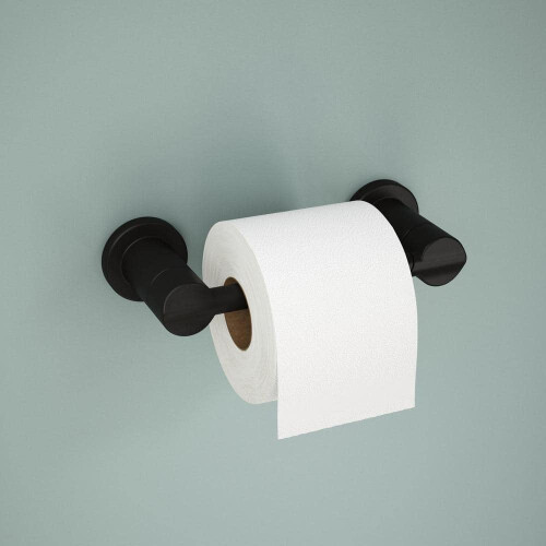 Porte-papier toilette mural pivotant noir mat 1