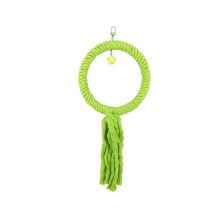 (Pure green, L) Cotton Rope Swing Perch for Cockatiel Budgie Lovebird