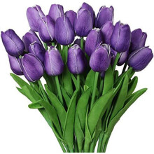 Buquê de 20 tulipas artificiais para casamento e decoração.