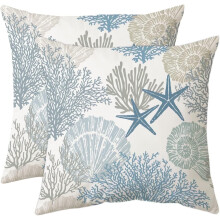 Fodere per cuscini decorativi nautici in velluto, confezione da 2, 18x18 cm.