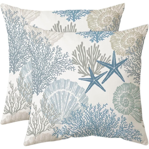 Nautiska örngott i sammet, 18x18, 2-pack