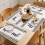 Platzsets, 12er-Set, Frühlingsblumen- und Blattdesign, Grau 5