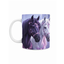 Chinese mok met paardenmotief, keramiek, 325 ml