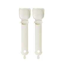 Push-Type Cat Food Dispenser Spoon for Hygienic Feeding - Easy Squeeze Design for Pet Treats (Beige)