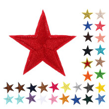 68Pcs Star Iron on Patches Assorted Color Embroidered Fabric Applique for Clothes