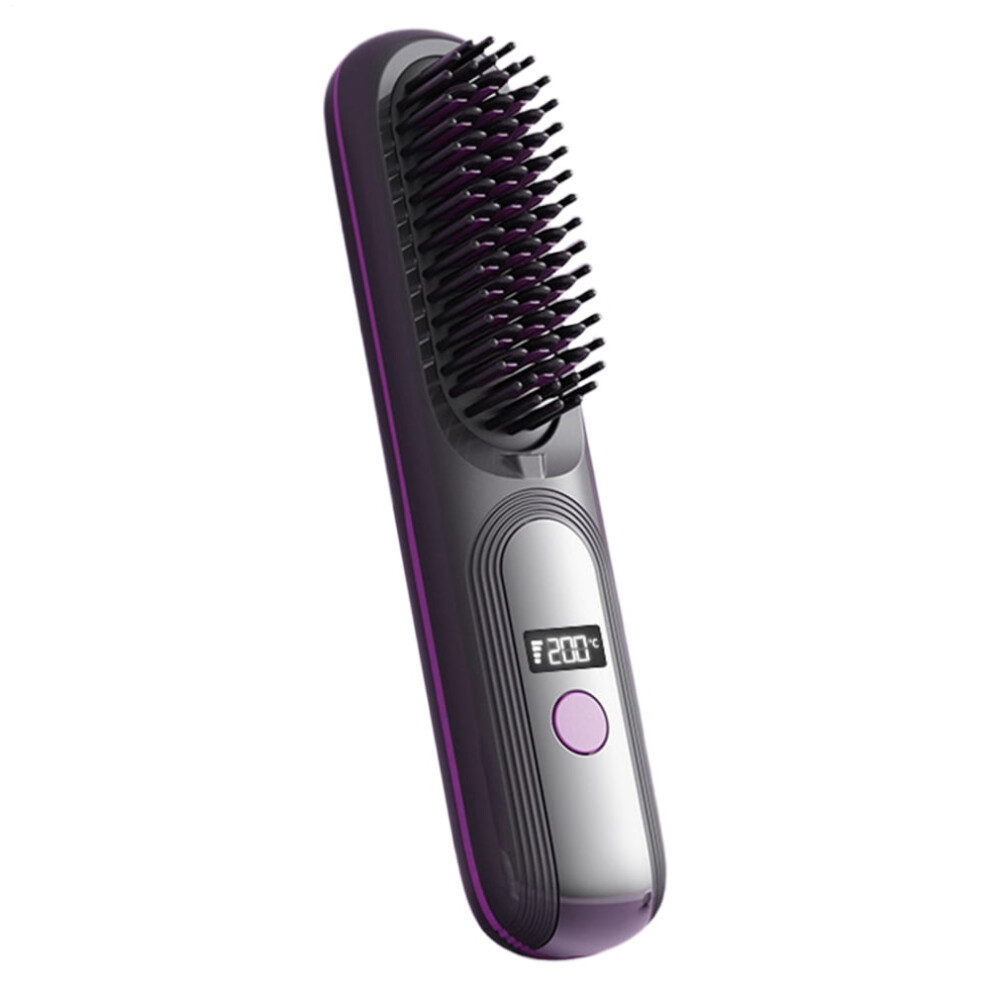 Rechargeable Ceramic Hair Straightening Brush for Women â Wireless, Anti-Scald, Compatible with All Hair Types