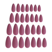 28pcs Matte Ballerina Pure Color Matte Full Cover False Nails Art Tips Sets Purple