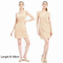 Summer Silk Dress Women Plus Size Thin Seamless Full Slips Sleeveless Underwear Ice Silk Petticoat Underskirt