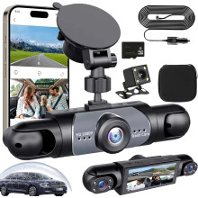 Autodashcamsysteem 1080p, 4 kanalen, nachtzicht