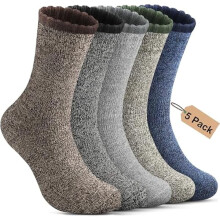 Merino Wool Socks Men's Thermal Winter Hiking 5 Pack