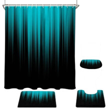 4-Piece Bathroom Set with Waterproof Shower Curtain, Bath Mat, Toilet Lid Cover & Carpet – Compatible with Standard Baths