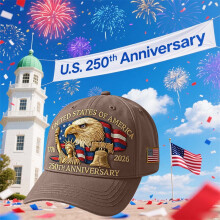 Casquette de baseball décontractée imprimée d'un aigle à tête blanche, commémorant le 250e anniversaire des États-Unis (hommes et femmes).