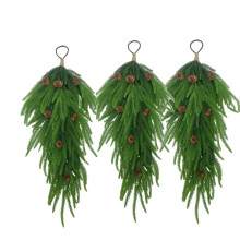 Guirlanda de pinheiro Norfolk fosco de 60 cm - Galhos artificiais realistas para pendurar em árvores de Natal, portas, janelas e decoração de