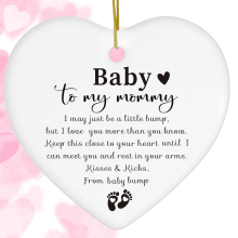 Adorno de corazón de cerámica para la primera Navidad del bebé, regalo significativo para el bebé por nacer y la futura mamá, adorable