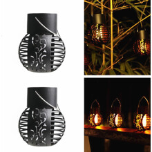 Lanterne solaire à effet flamme, lampe suspendue étanche pour jardin, allée, terrasse ou cour.