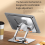 Universal Laptop Stand with 360 Rotating Base, Adjustable Height Multi-Angle, Foldable Mounted Reading Bookshelf Silver 5