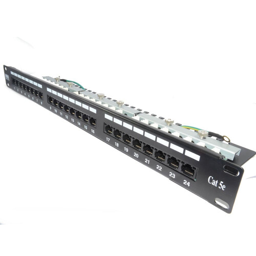24 Port Networking Patch Panel Cat5e Vertical Punchdown & Management