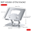 Universal Laptop Stand with 360 Rotating Base, Adjustable Height Multi-Angle, Foldable Mounted Reading Bookshelf Silver 6