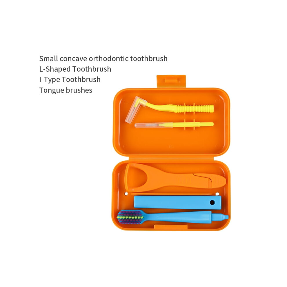 1box Dental Oral Cleaning Care Kits Portable Daily Travelling Orthodontic Care interdental brush Tongue Scraper