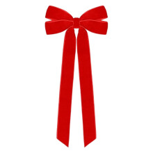 Laços de veludo para decoração de Natal - Laço de fita vintage de 26 cm para topo de árvore de Natal, guirlanda, lareira, escada, casamento e