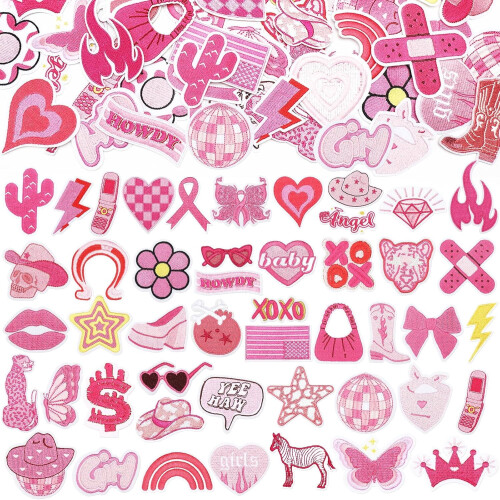 Toppe termoadesive a tema Halloween Western Cowgirl Rosa 80 pezzi