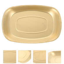 Stainless Steel Tray Food Plate Golden 1Pack for Fruit Storage Outdoor Camping