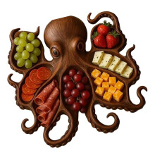 Plateau de service Creation en hêtre, plateau apéritif pour décoration de fête, cadeau pour les passionnés de cuisine