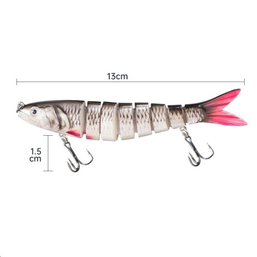 Stück 10 cm 15,5 g Wurm-Angelköder 7-Segment-Crankbait Hard Slow Lures Kunstköder