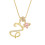 Heart-shaped diamond initial pendant necklace gold-plated 1