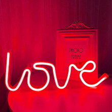 LED Neon Love Sign – Battery/USB Powered Wall Night Light for Bedroom, Bar, Kids Room, Christmas & Birthday Decor
