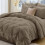 Twin Comforter Set Brown Pintuck Design 5-Piece 1