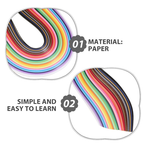 Πολύχρωμο χαρτί quilling για χειροτεχνίες, scrapbooking, καλλιτεχνικά έργα, χρήση στο σπίτι 2
